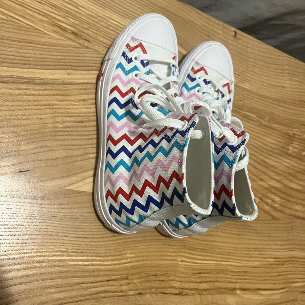 Converse Red and Pink Chevron Sneakers